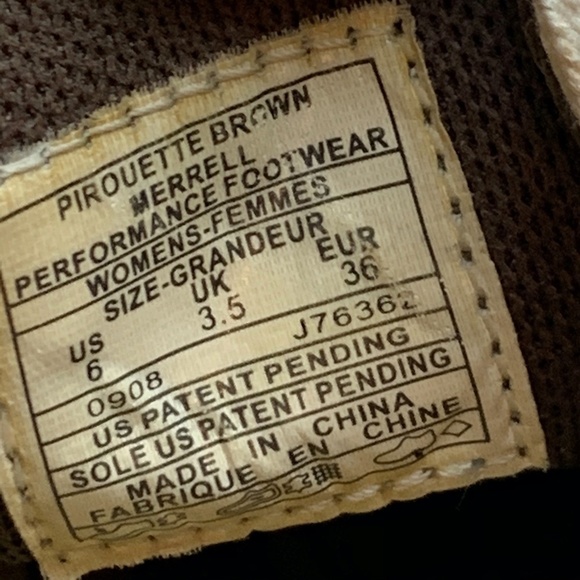 MERRELL PIROUETTE Brown Leather Canvas Shoes sz 6 - Picture 8 of 12